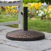 Wicker Style Round Outdoor Patio Umbrella Base- Antique Bronze