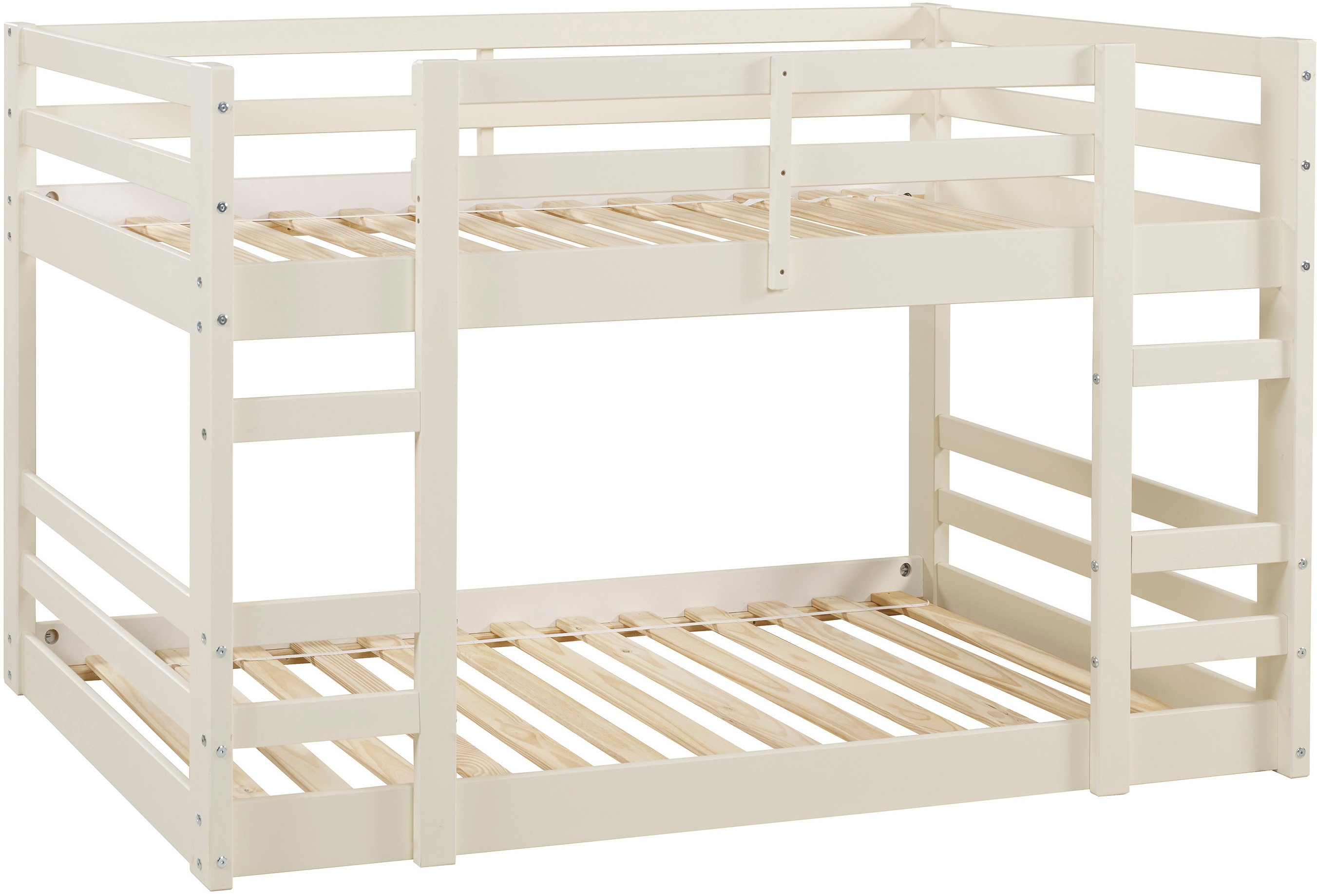 BWJRTOTWH Contemporary White Low Twin-over-Twin Bunk Bed - Lawson-2