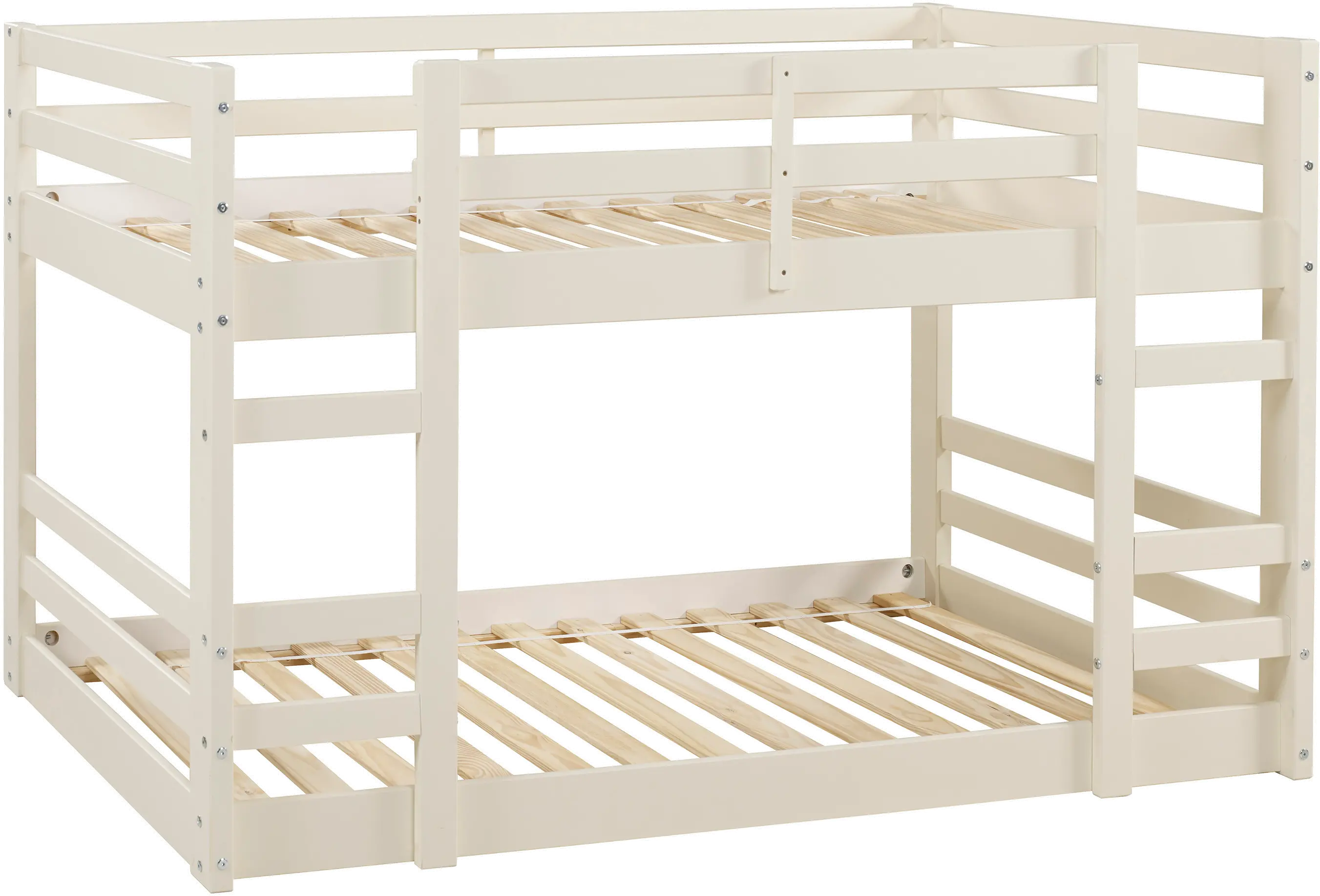 BWJRTOTWH Contemporary White Low Twin-over-Twin Bunk Bed - Lawson-2