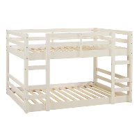 Contemporary White Low Twin-over-Twin Bunk Bed - Lawson-2