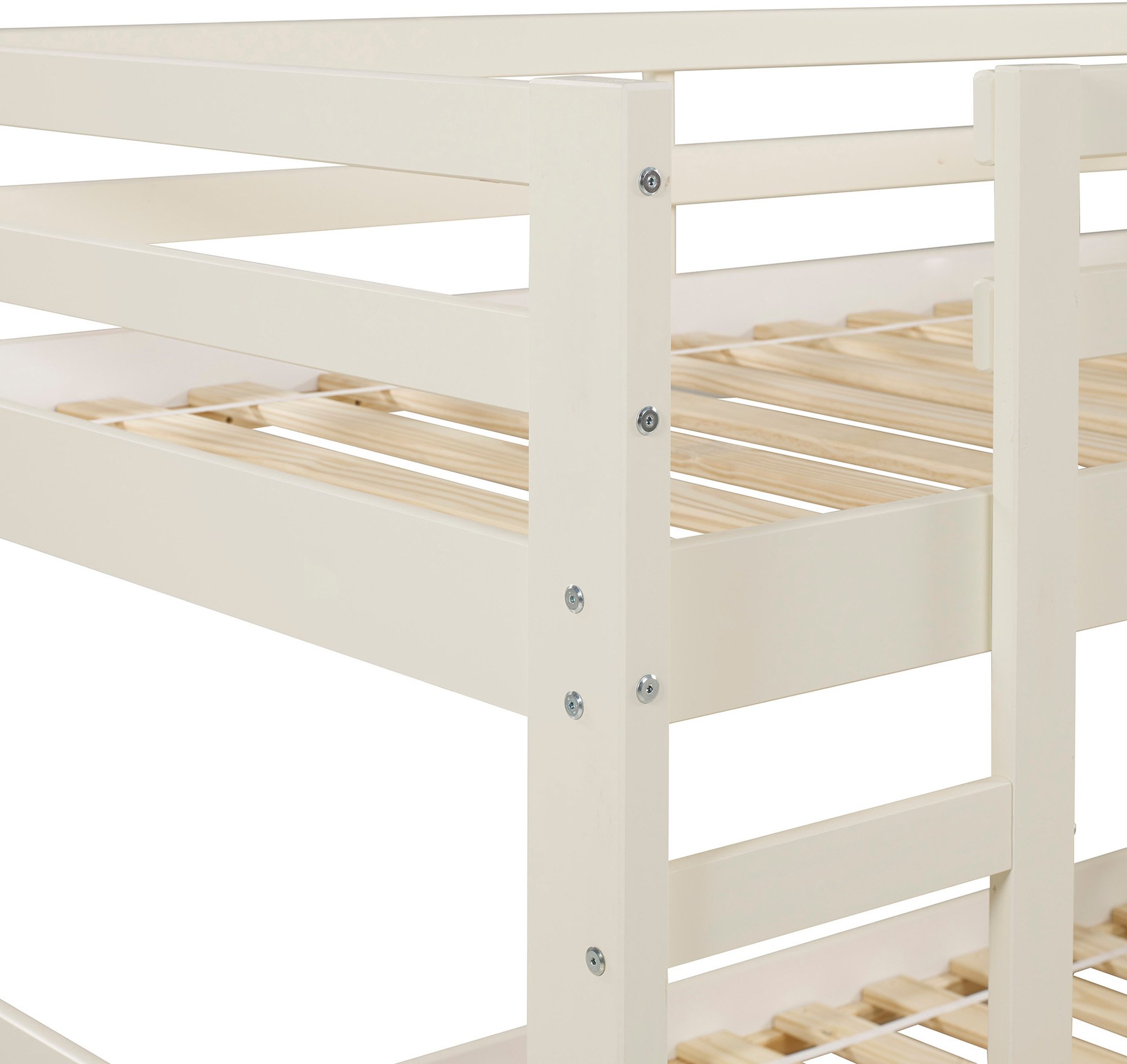 BWJRTOTWH Contemporary White Low Twin-over-Twin Bunk Bed - Lawson-3