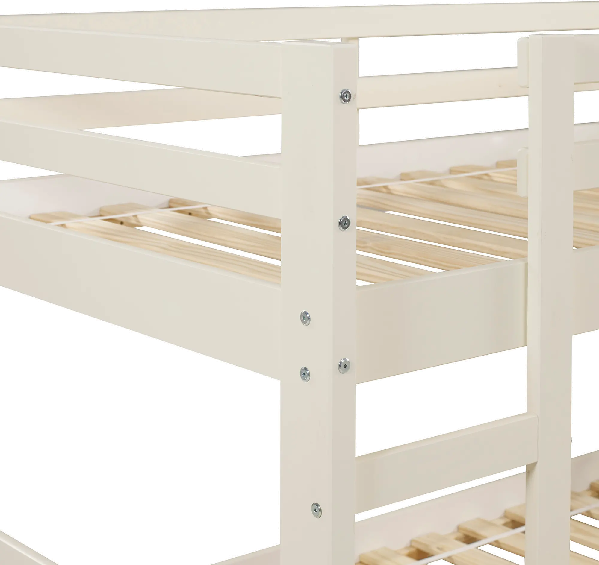 BWJRTOTWH Contemporary White Low Twin-over-Twin Bunk Bed - Lawson-3