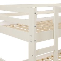 Contemporary White Low Twin-over-Twin Bunk Bed - Lawson-3