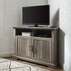 W44CMCR2DGW Gray Stone 44 Grooved Door Corner TV Console - Columbus