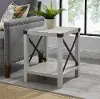 AF18MXSTST Metal X Stone Gray Modern Farmhouse End Table - Walker Edison