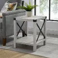AF18MXSTST Metal X Stone Gray Modern Farmhouse End Table - Walker Edison