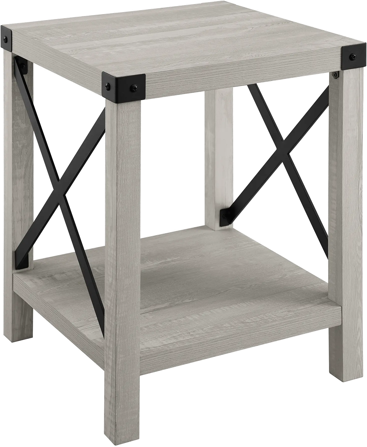 AF18MXSTST Metal X Stone Gray Modern Farmhouse End Table-2