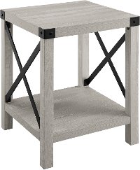 Rustic Wood Side Table - Stone Grey-2