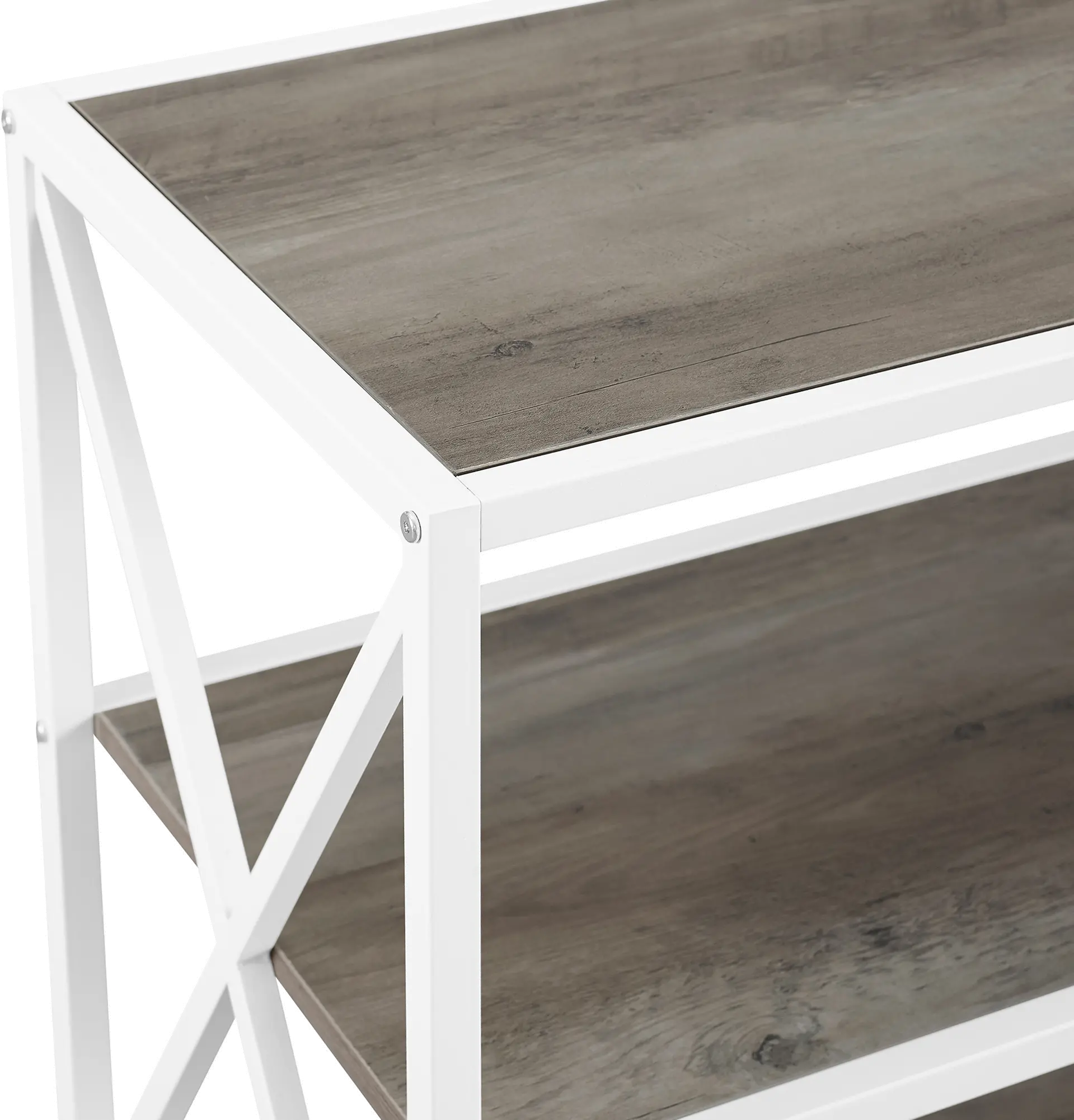 BS60XMWGWW White 60 inch Industrial Bookcase - Industrial-2