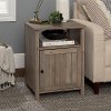 Washed Gray Grooved Door Side Table - Coastal Farmhouse