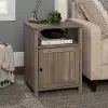 AF18CRASTGW Washed Gray Grooved Door Side Table - Coastal Farmhouse
