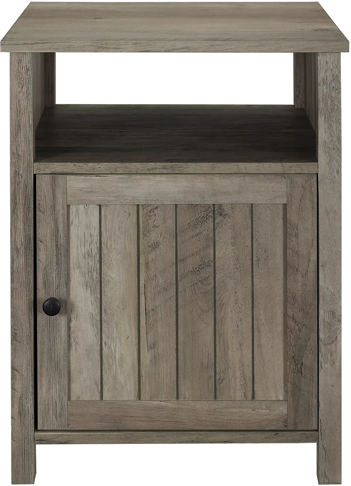 AF18CRASTGW Washed Gray Grooved Door Side Table - Coastal Farmhouse-3