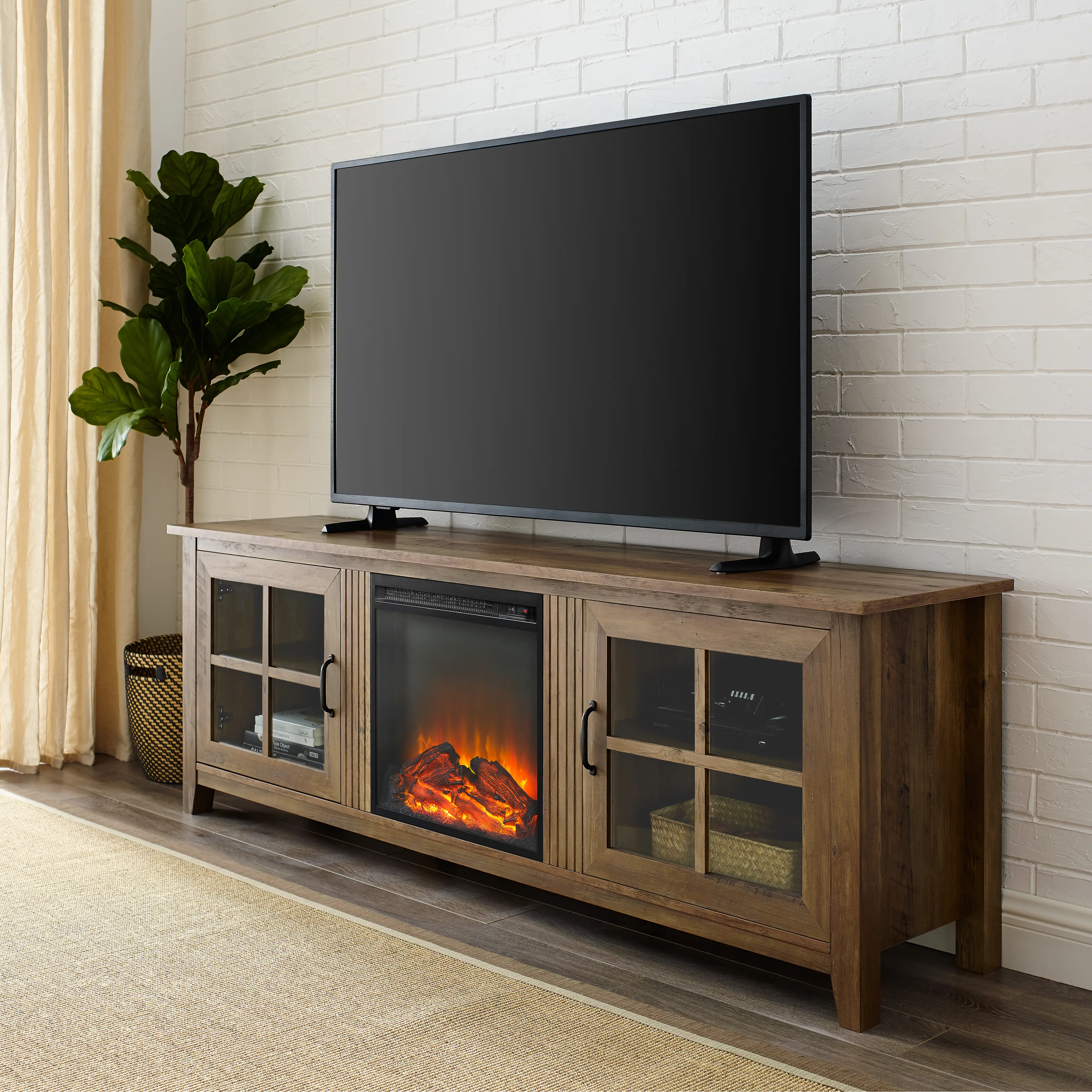 W70FPSCRO Essential Oak 70 Oak Fireplace TV Stand-1