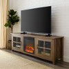Rustic Oak 70 Oak Fireplace TV Stand - Essential