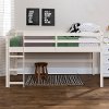 Contemporary Painted White Low Loft Twin Bed - Albert