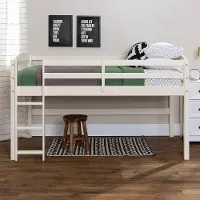 BWSTOLLWH Contemporary Painted White Low Loft Twin Bed - Albert