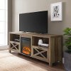Reclaimed Barnwood 70 Inch Fireplace TV Stand - Rustic Farmhouse