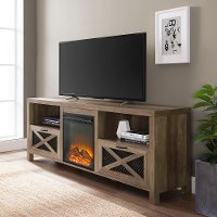 W70FPABRO Reclaimed Barnwood 70 Inch Fireplace TV Stand - Rustic Farmhouse-1