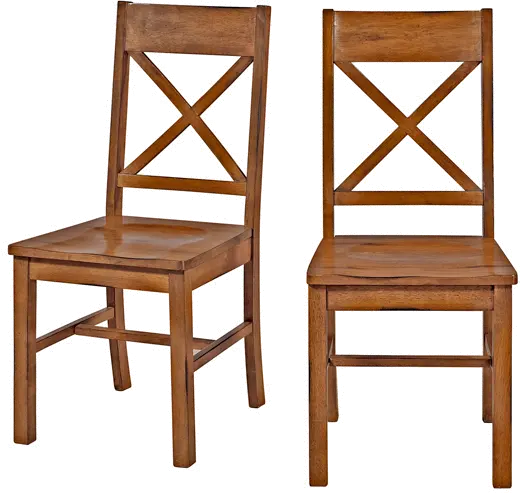 CHW2AB Brown Dining Room Chair (Set of 2) - X Back-2