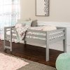 Contemporary Gray Solid Pine Low Loft Bed - Amelia