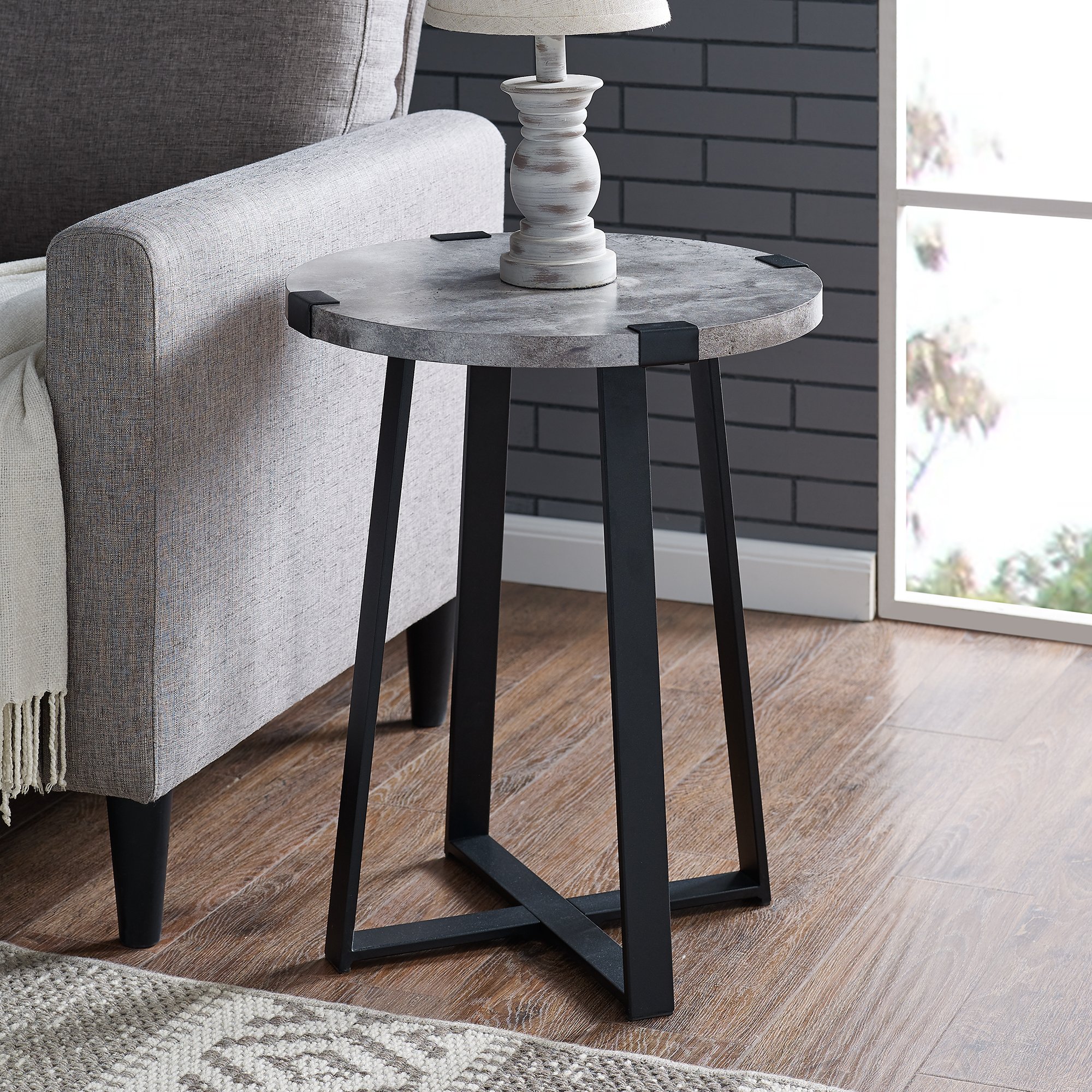 AF18MWSTDC Dark Concrete End Table - Emily-1