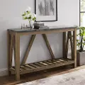 AF52AFTDC Dark Concrete 52 Inch Entryway Table - Modern Farmhouse