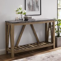 Dark Concrete 52 Inch Entryway Table - Modern Farmhouse