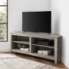 Gray Wash 58 inch Transitional Wood Corner TV Stand - Essential