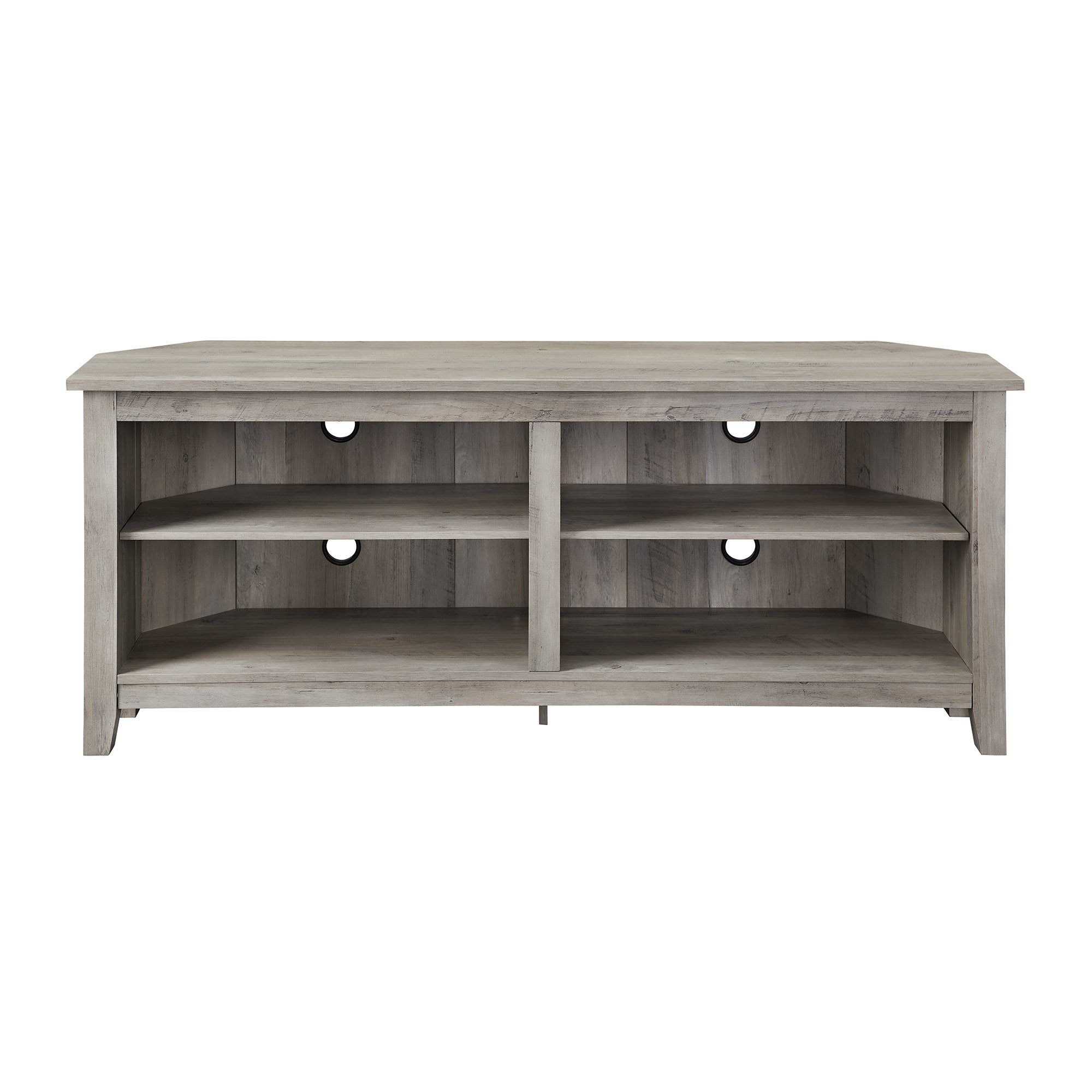 W58CCRGW Gray Wash 58 inch Transitional Wood Corner TV Stand - Essential-2