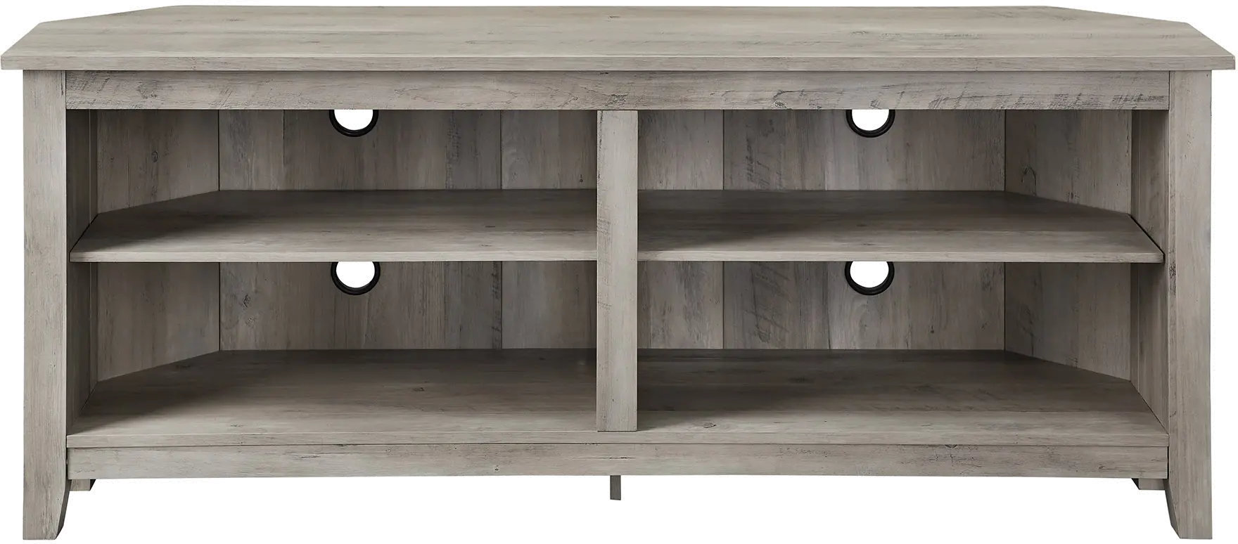 W58CCRGW Gray Wash 58 inch Transitional Wood Corner TV Stand - Essential-2