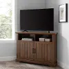 W44CMCR2DDW Carin Dark Walnut 44 Inch Corner TV Stand - Walker Edison