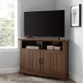 W44CMCR2DDW Carin Dark Walnut 44 Inch Corner TV Stand - Walker Edison