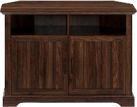 Dark Walnut 44 Inch Grooved Door Corner TV Stand - Columbus-2