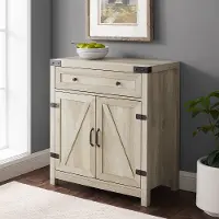 AF30BDWO White Oak Farmhouse Accent Cabinet - Barn Door