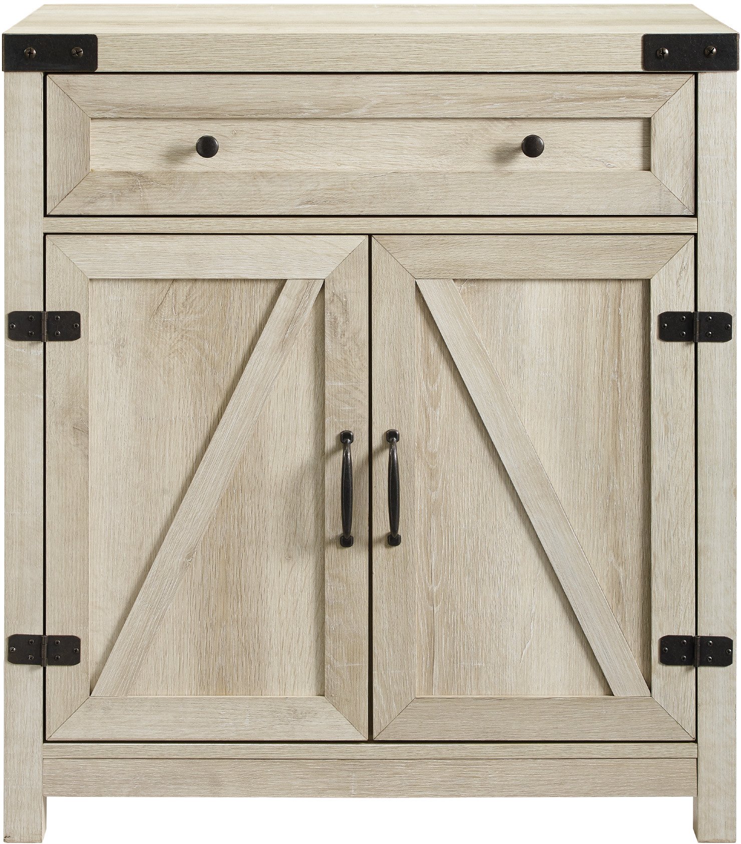 AF30BDWO White Oak Farmhouse Accent Cabinet - Barn Door-2