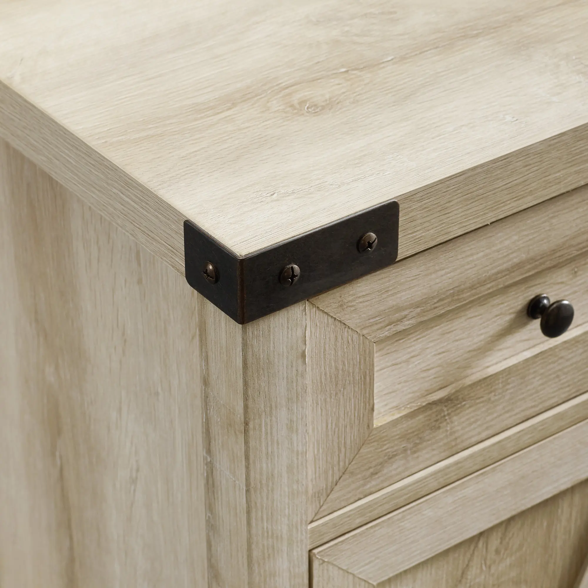 AF30BDWO White Oak Farmhouse Accent Cabinet - Barn Door-3