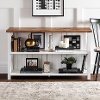 White and Reclaimed Barnwood 52 Inch Storage Console - Farmhouse