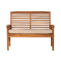 OWLSBR Brown Acacia Wood Outdoor Patio Loveseat - Midland-3