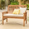 OWLSBR Midland Brown Acacia Wood Outdoor Patio Loveseat - Walker Edison