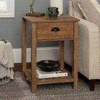 AF18CYSTRO Reclaimed Barnwood Single Drawer Side Table - Country-1