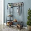 68 Inch Modern Slate Gray Wood Hall Tree