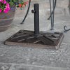 Antique Bronze Square Outdoor Patio Umbrella Base