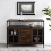 Dark Walnut 48 Inch Industrial 3-Door Buffet - Industrial