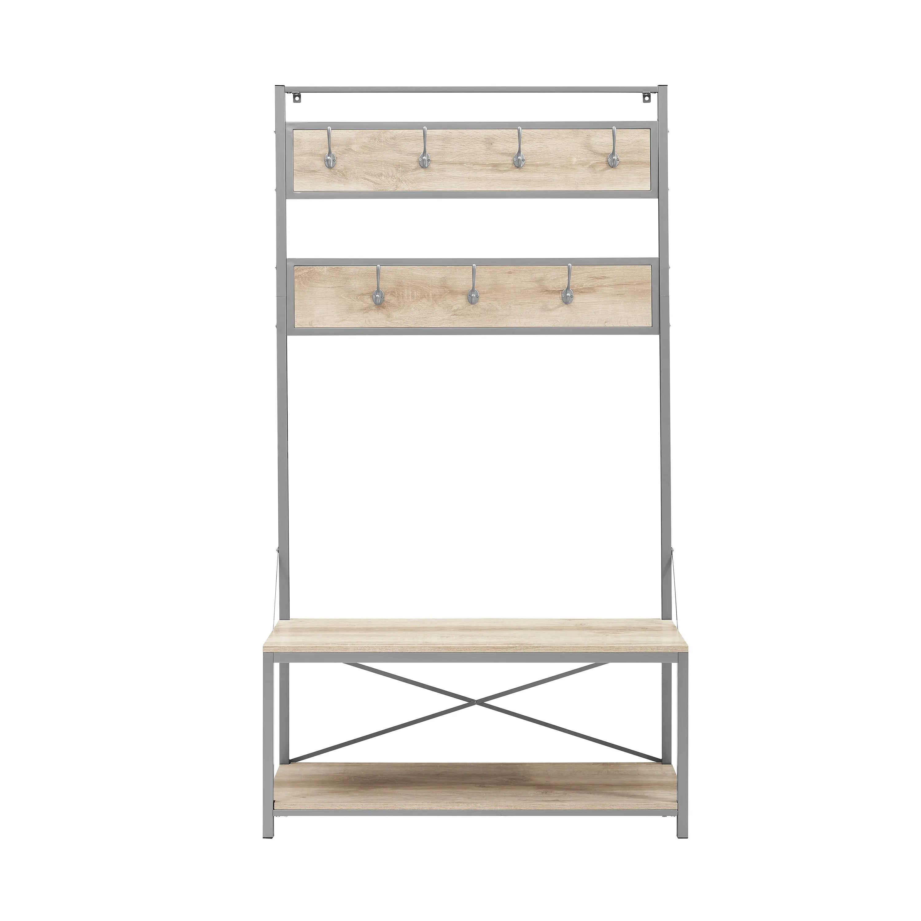 HT72MWWO Industrial White Oak Hall Tree-3