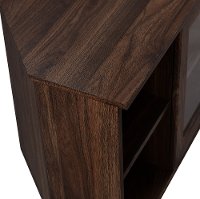 Dark Walnut 48 Inch Simple Glass Door Corner TV Stand-3