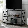 Black Metal 40 inch Wood Bookcase - Industrial