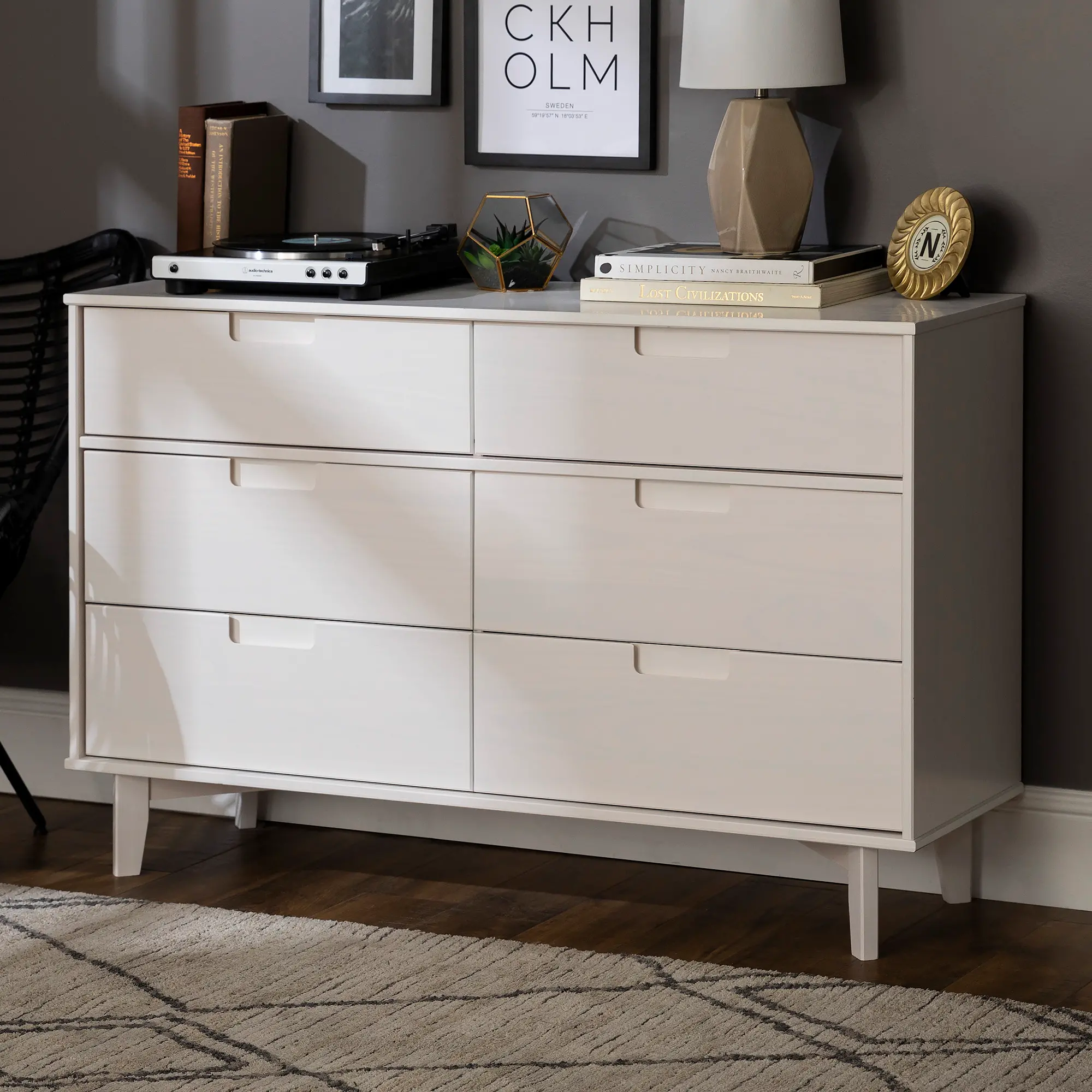 BR6DSLDRWH Sloane Mid-Century Modern White Dresser-1