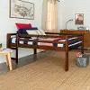 BWJRTOLWT Amelia Contemporary Medium Brown Solid Pine Twin Low Loft Bed - Walker Edison