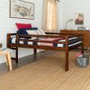 Contemporary Medium Brown Solid Pine Twin Low Loft Bed - Amelia