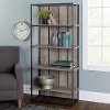 Gray Wash 64 Inch Farmhouse Bookcase - Farmhouse